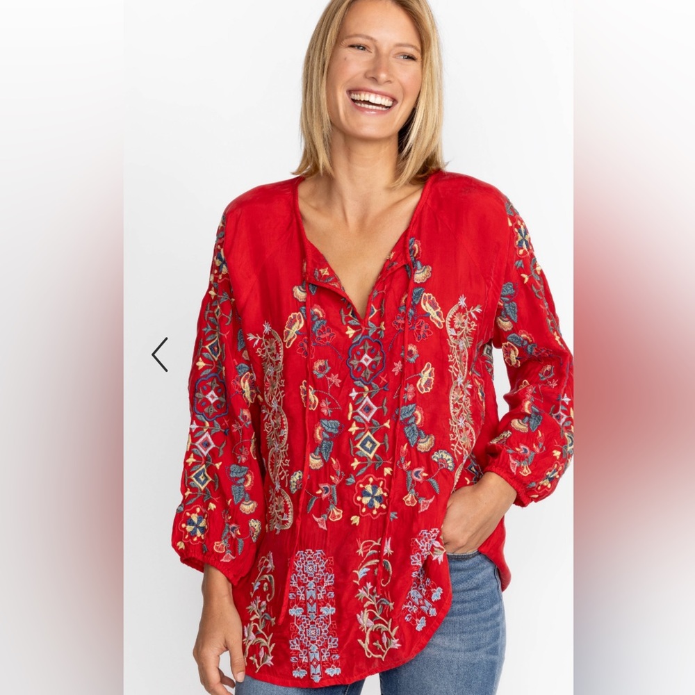 Do not buy sold elsewhere Johnny was NWT size large red Akira blouse